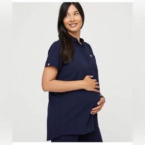 FIGS Navy Kitale Maternity - Scrub Top SIZE S